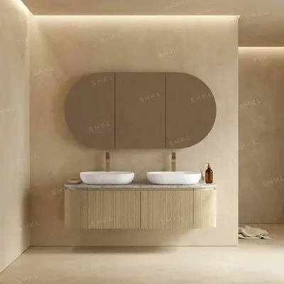 Arc Fluted Wall Mounted Cabinet